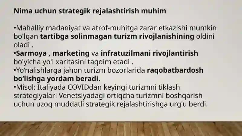 Turizmni rejalashtirishning strategik jihatlari 3