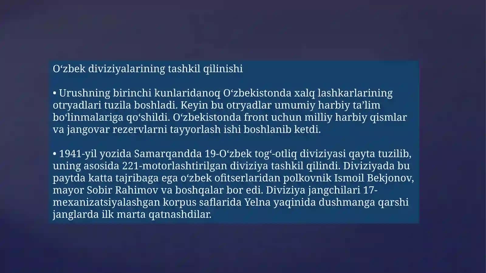 O‘zbekistonlik jangchilarning frontdagi so‘rati 3