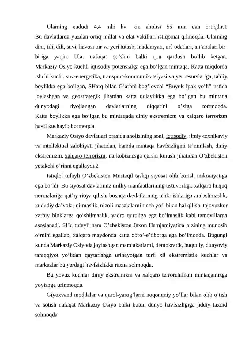 Mintaqaviy barqarorlikni ta’minlashda O’zbekistonning BMT bilan hamkorligi 3