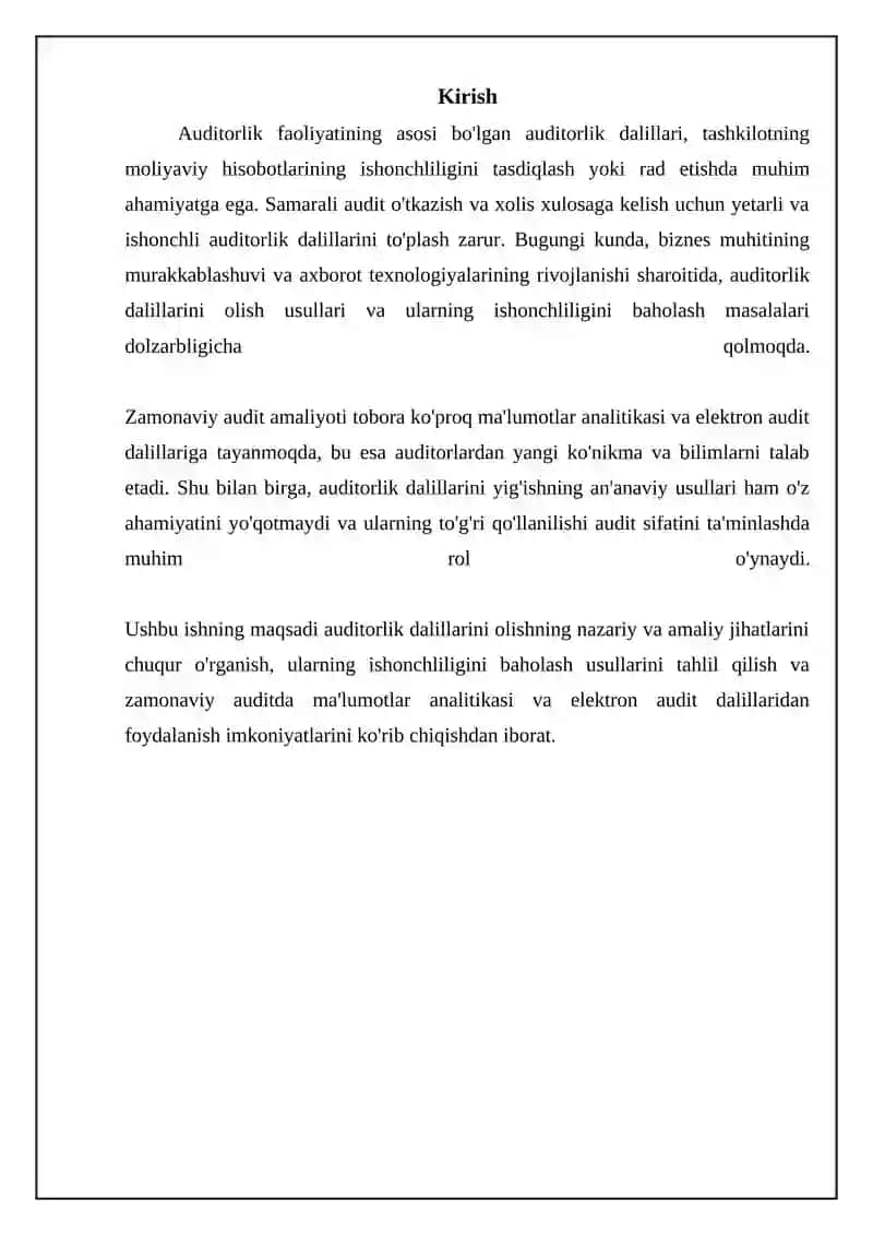 Auditorlik Dalillari va ularni Olish Usullari 3
