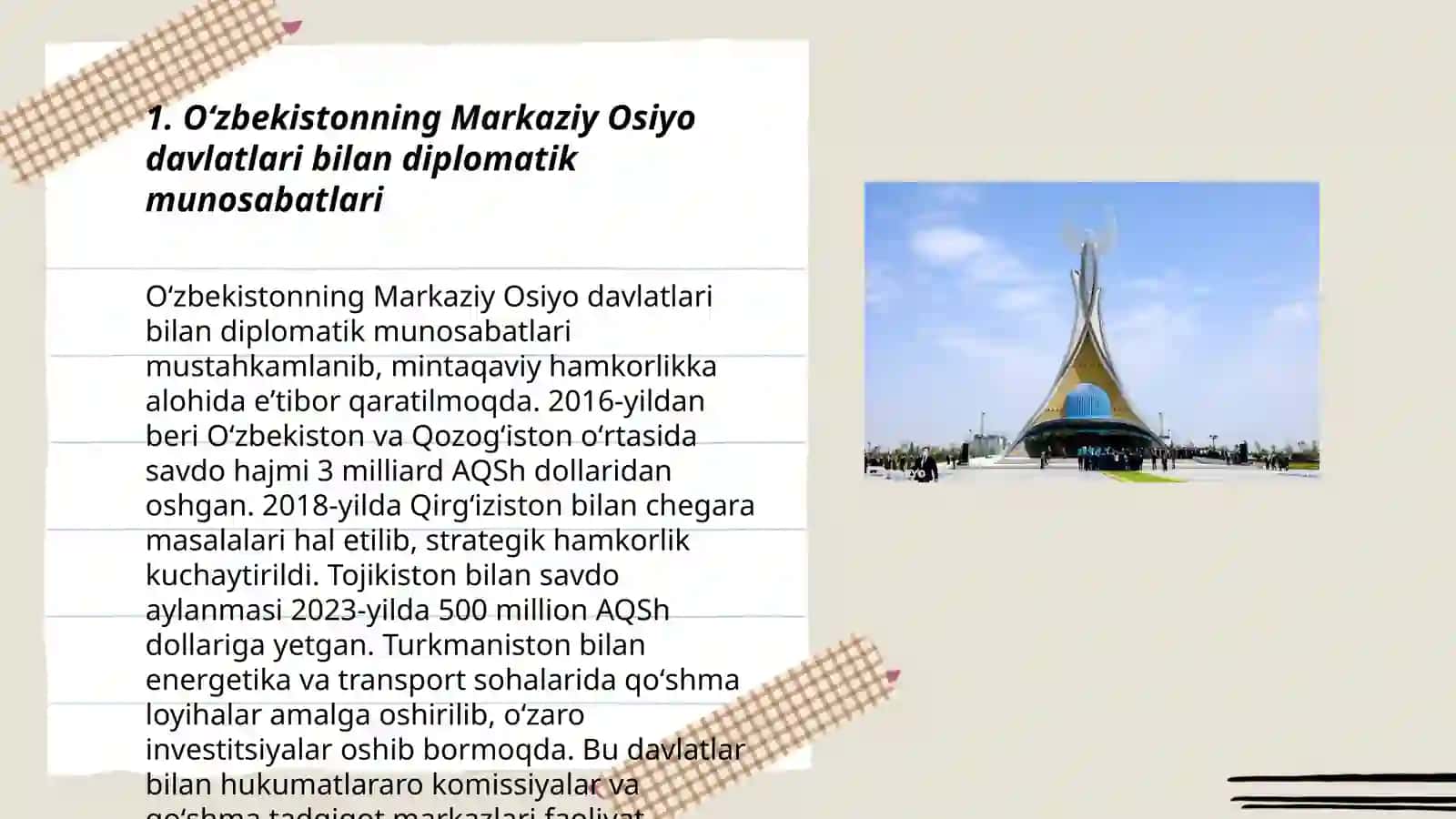 Oʻzbekistonninv Markaziy Osiyoda Tinchlik va Barqarorlikni Taʼminlashdagi Oʻrni 3