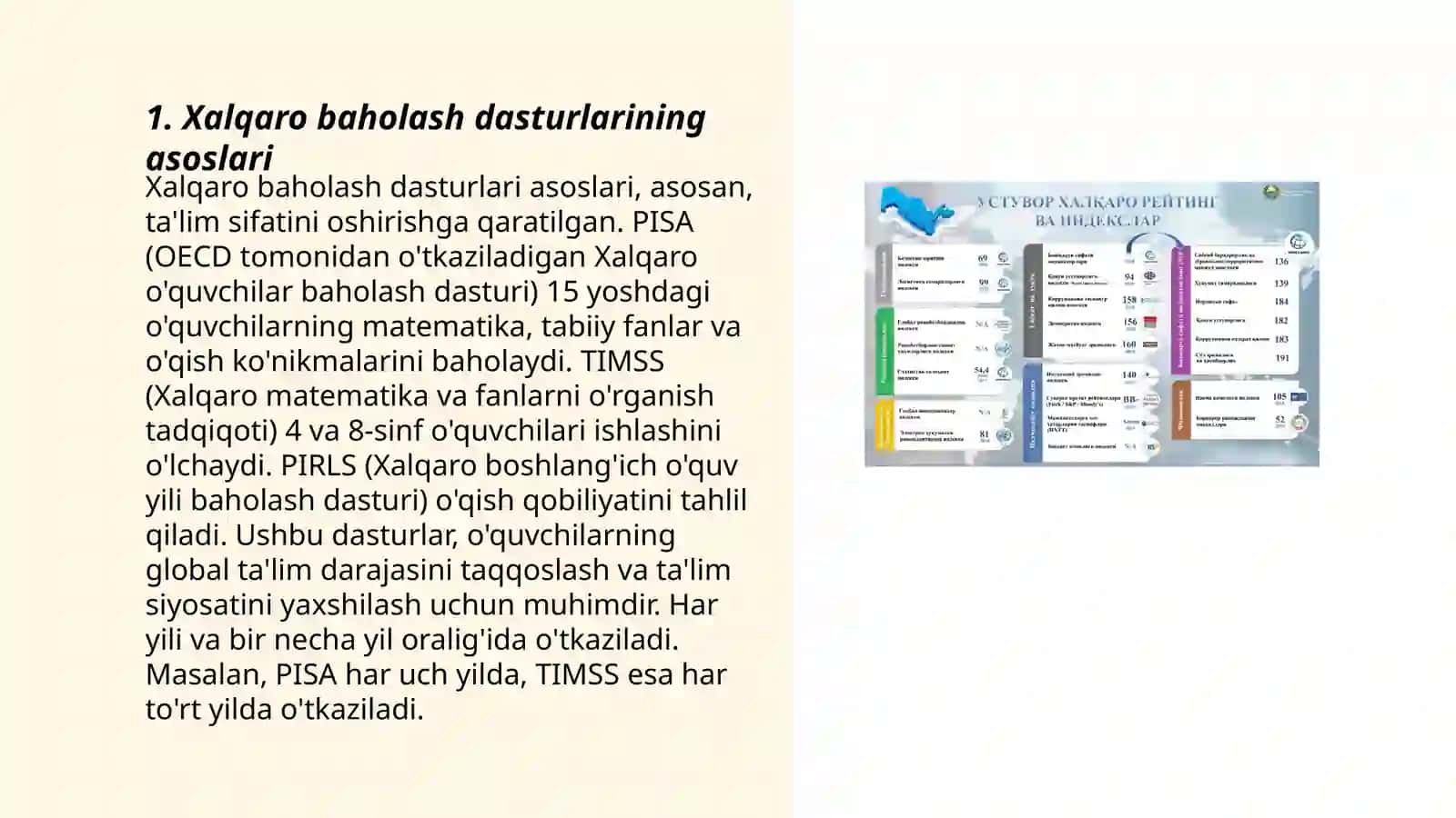Xalqaro baholash dasturlari doirasida hukumat qarorlarining mazmun va mohiyati 3