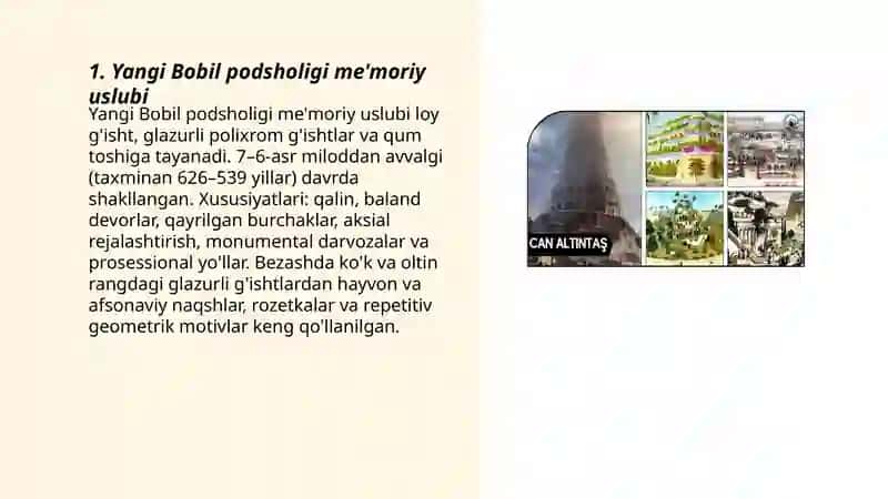 Yangi Bobil podsholigi me'moriy uslubi 3