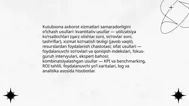 Õlchashlarning kutubxona axborot faoliyatidagi ahamiyati 3