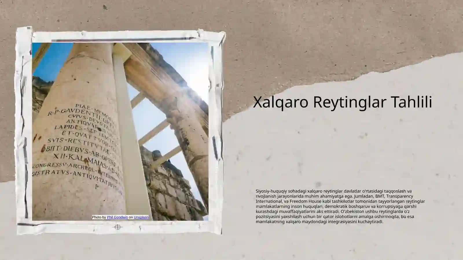 Siyosiy- huquqiy sohadagi(10 ta ) ustuvor xalqaro reytinglar va ularga O' zbekistonning integrasiyalashuvi 3