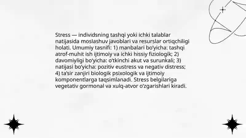 Stress va uning turlari 3