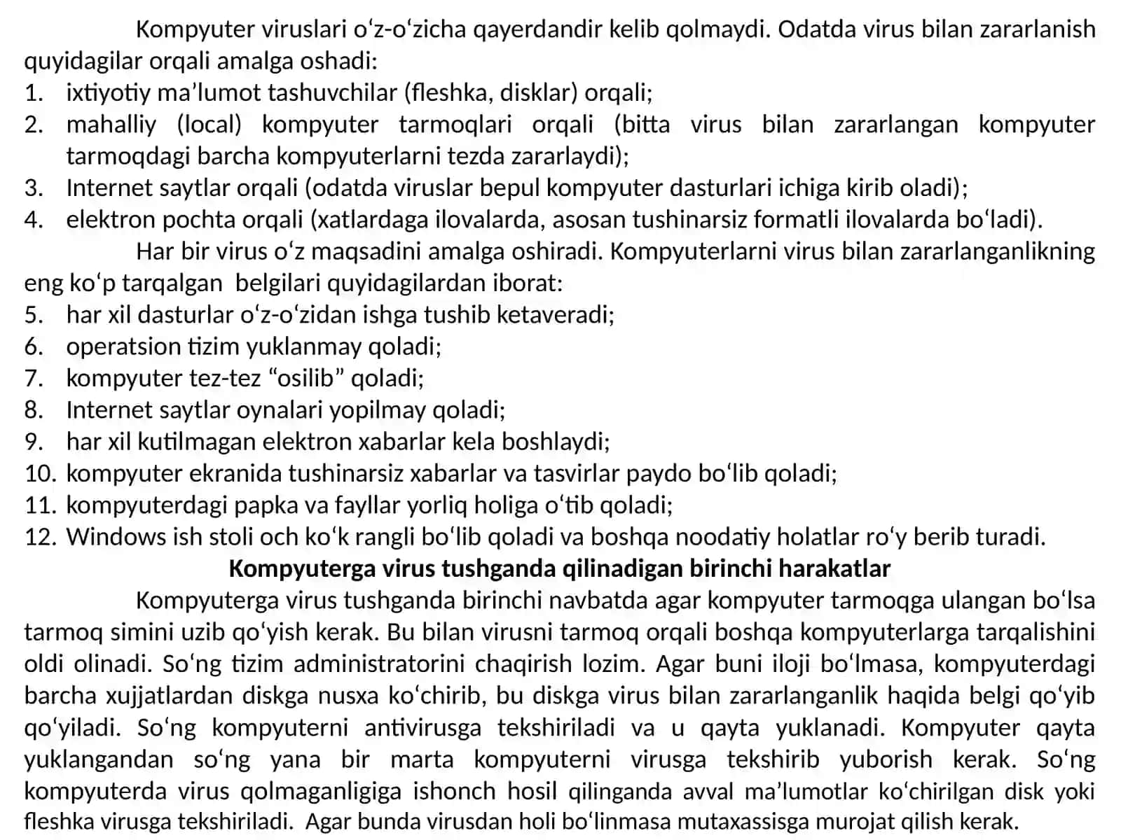 MaVZU: Texnik xavfsizlikni tushuntirish. Antivirus dasturlari 3
