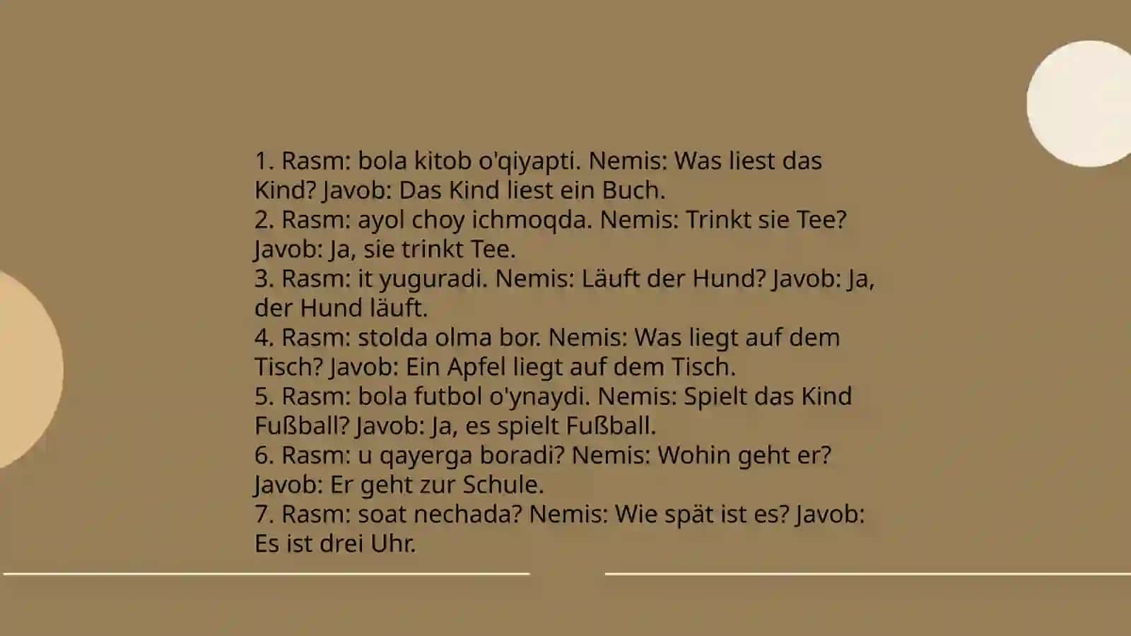 Nemis tildan qiziqarli savol tuzib beri rassimlari bn Oʻgʻiloy 3