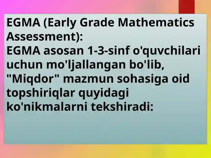 EGMA (Early Grade Mathematics Assessment) 3
