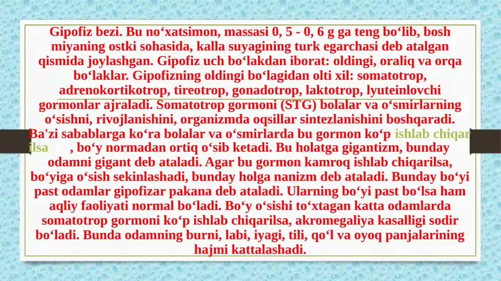 Endokrin bezlari ishlab chiqaradigan gormonlar va ularning vazifalari 3