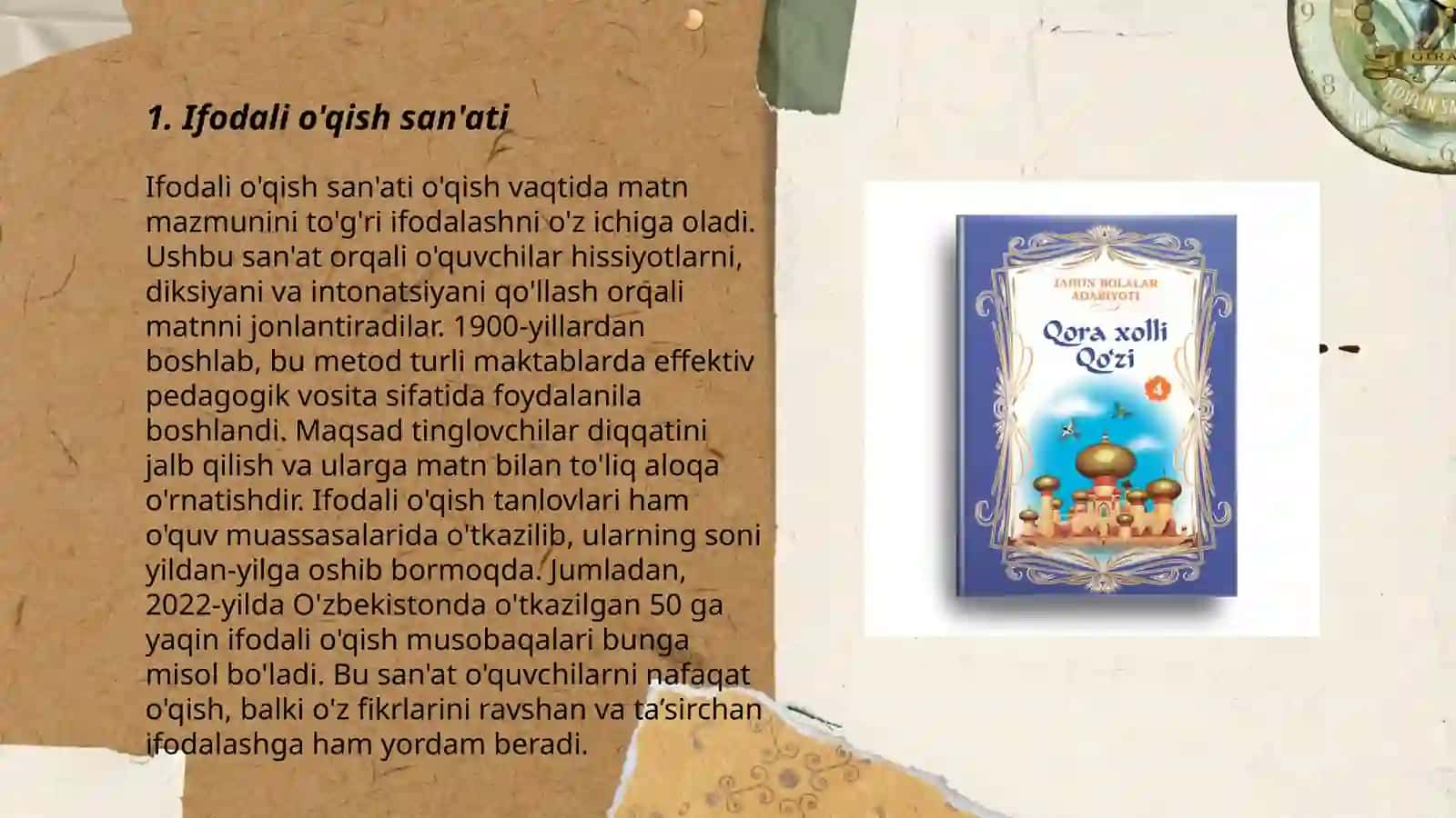 Bolalar adabiyoti namunalarini ifodali o'qish texnikasi 3