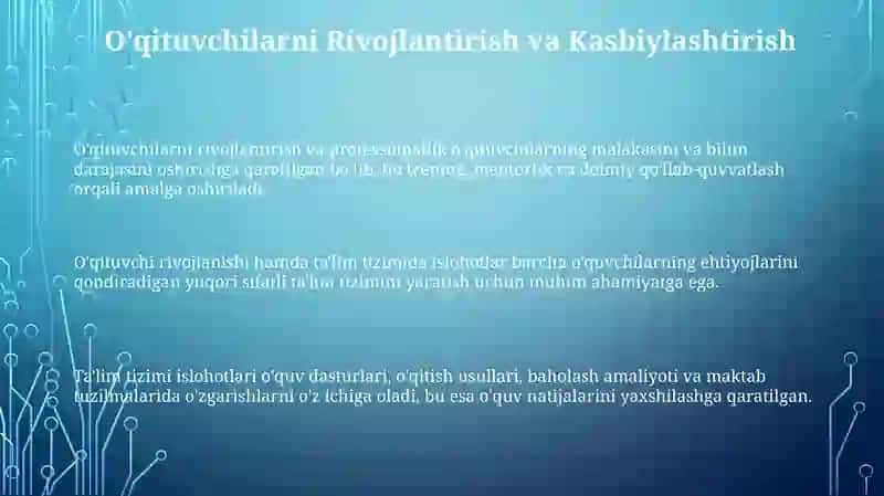 Ta'lim tizimini rivojlantirish sohasidagi islohotlar 3