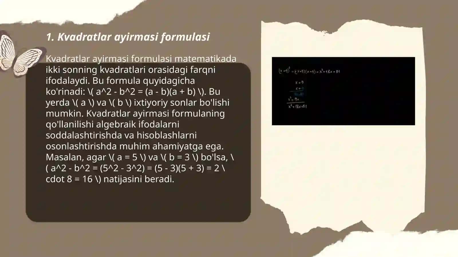 Qisqa koʻpaytirish formulalari 3