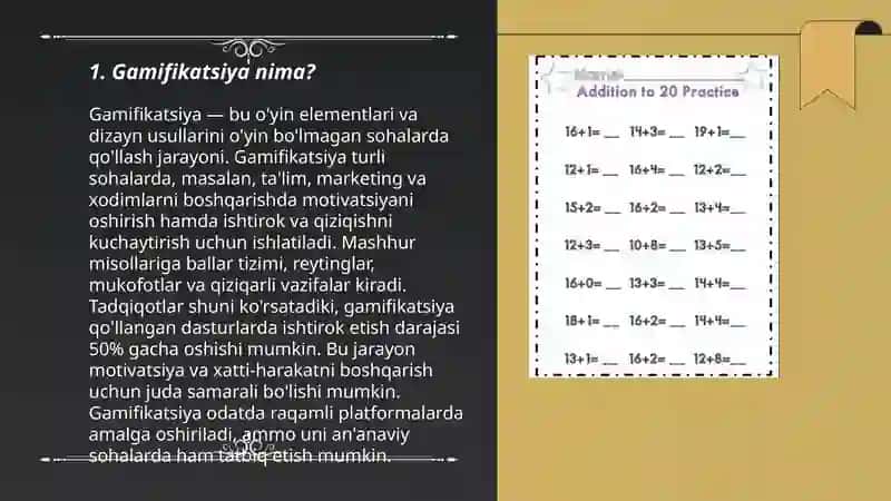 Matematika darslarida gamifikatsiyani go’llash orqali o’quvchilarni rag’batlantirish 3