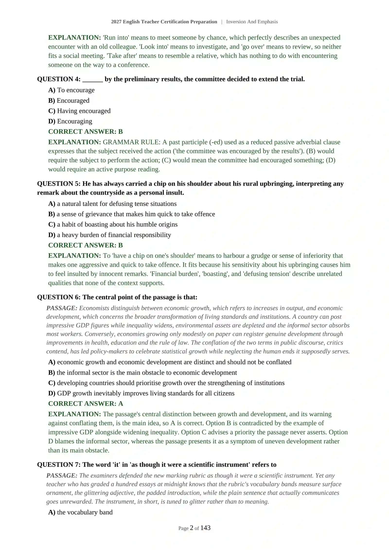 Inversion And Emphasis - 2027 English Teacher Certification Preparation 3