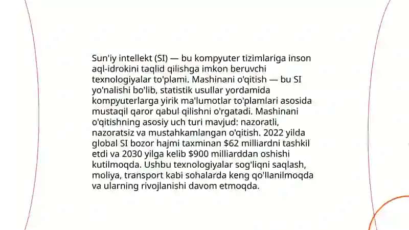 Sun'iy intellekt va mashinani o'qitish asoslari 3