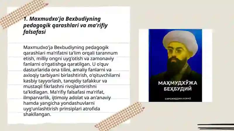 Maxmudxo'ja Bexbudiyning ma'rifiy-pedagogik faoliyati 3