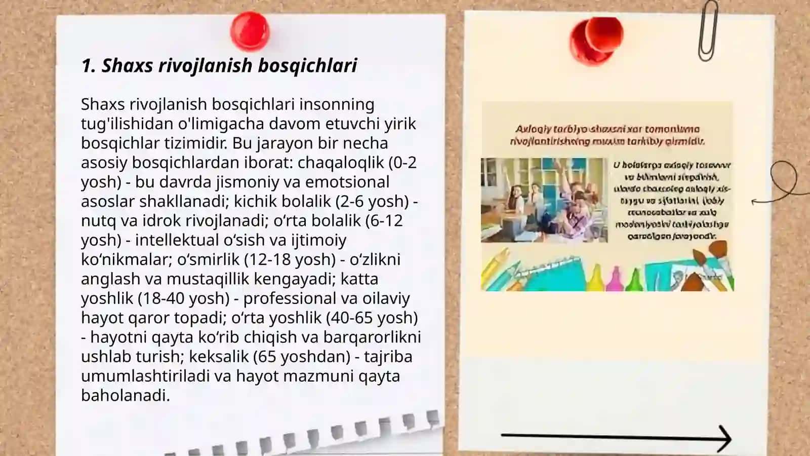 Shaxsning rivojlanishi, tarbiyasi, tarbiya maqsadi va vazifalari 3