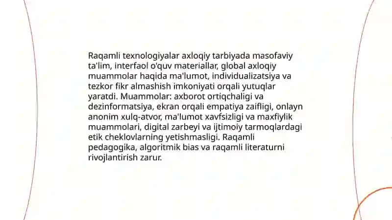 Zamonaviy axloqiy tarbiyaning yutiqlari va kamchilikalari 3