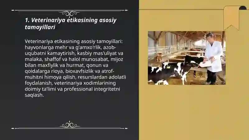 Veterinariya mutaxassislarini ishlash madaniyati va etikasi 3