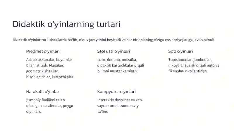 Boshlang'ich sinflarda didaktik o'yinlar va ularning ahamiyati 3