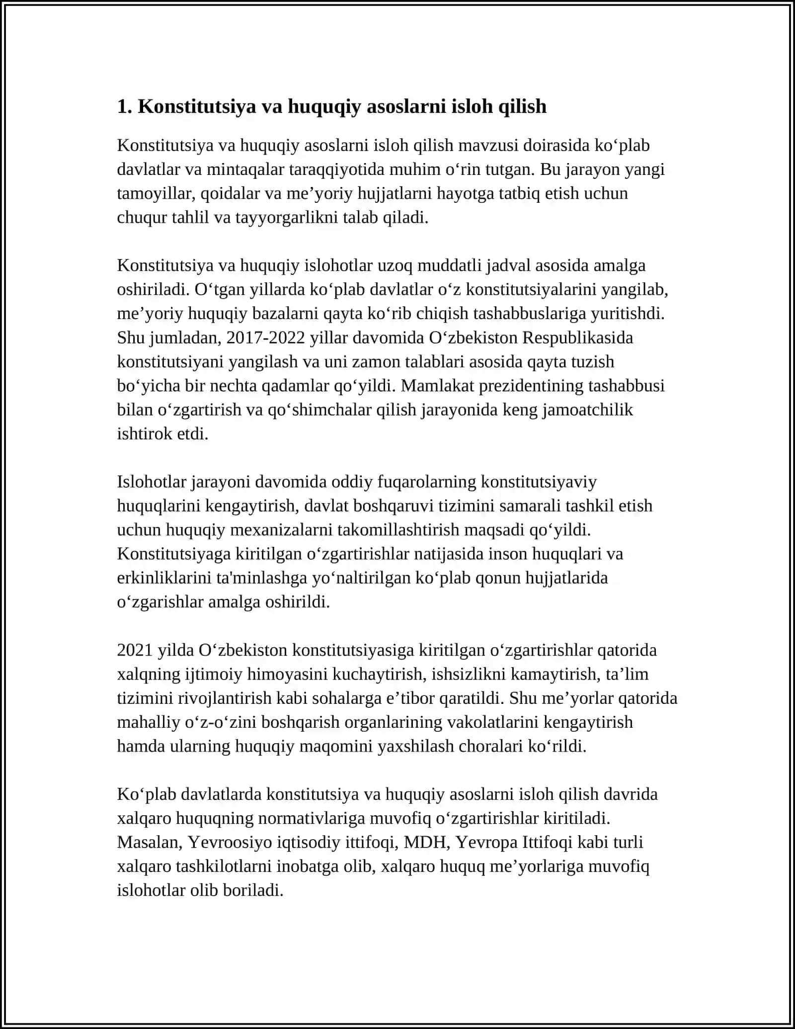 MUSTAQILLIK YILLARIDA DAVLAT BOSHQARUVI TIZIMIDA AMALGA OSHIRILGAN ISLOHOTLAR 3
