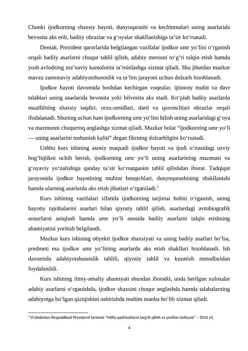 IJODKORNING UMR YO‘LI – UNING ASARLARINI TUSHUNISH KALITI 3