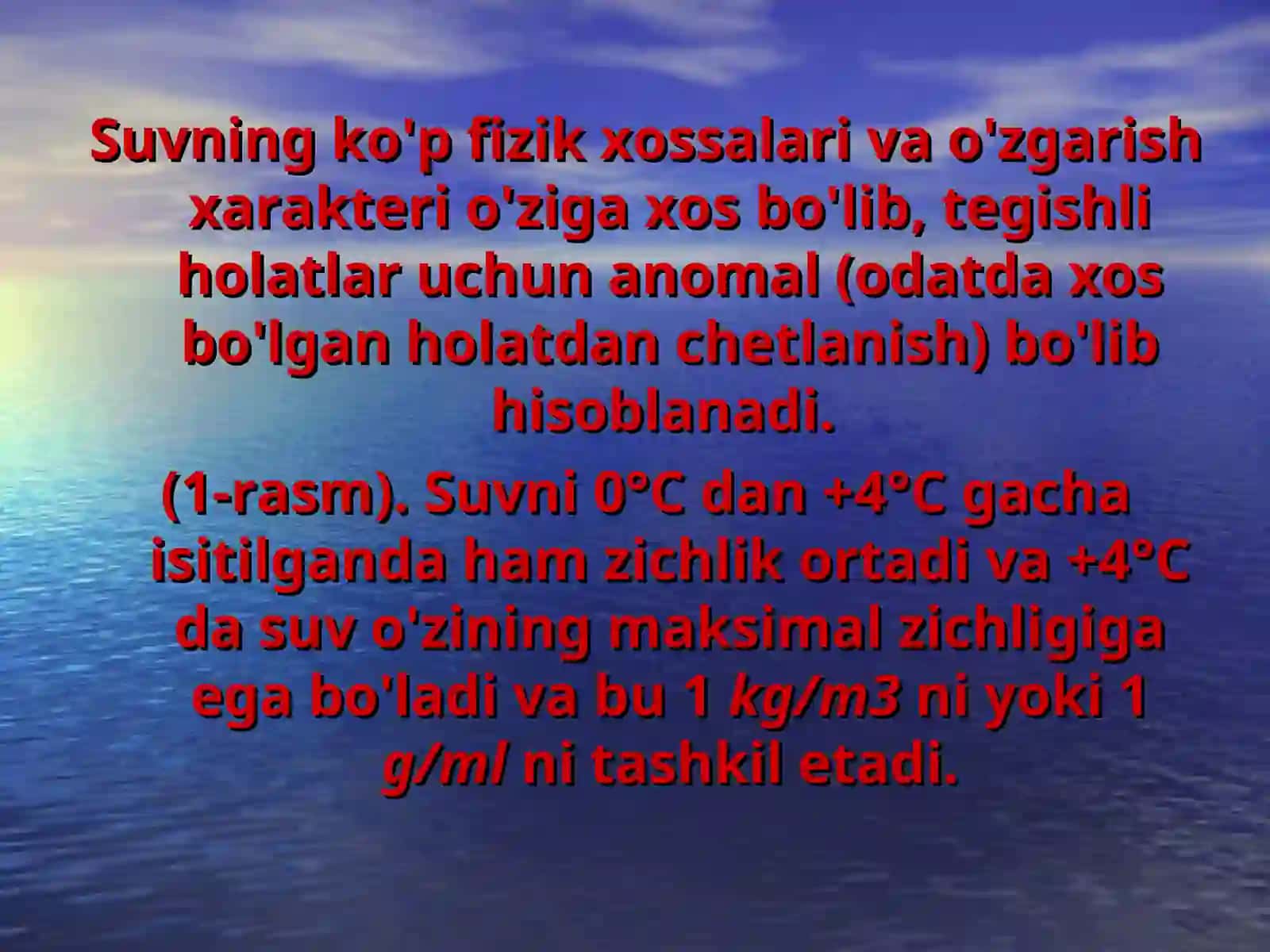 SUVNING FIZIK VA KIMYOVIY XOSSALARI 3