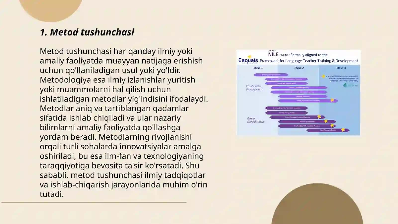 Metod, metodologiya tushunchalari haqidagi malumotlarni o'rganish 3