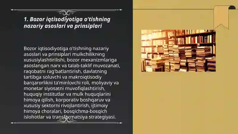 Bozor iqtisodiyotiga o'tish davri va O'zbbekistondagi xususiyatlari 3