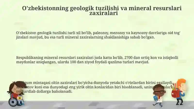 O'zbekistonning geologik tuzilishi va mineral resurslari zaxiralari 3