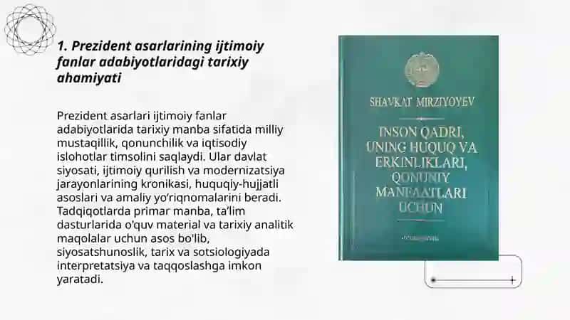 O'zbekiston Respublikasi Prezidenti asarlari va ularning ijtimoiy fanlar bibliografiyasidagi ahamiyati 3