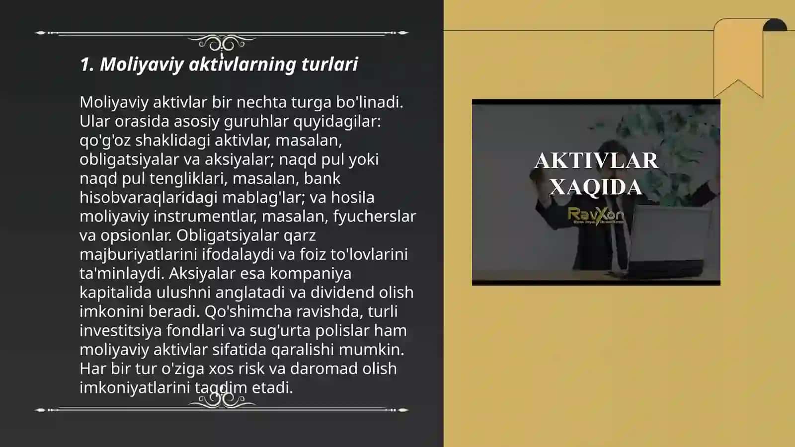 Moliyaviy aktivlar daromadliligini baholash 3