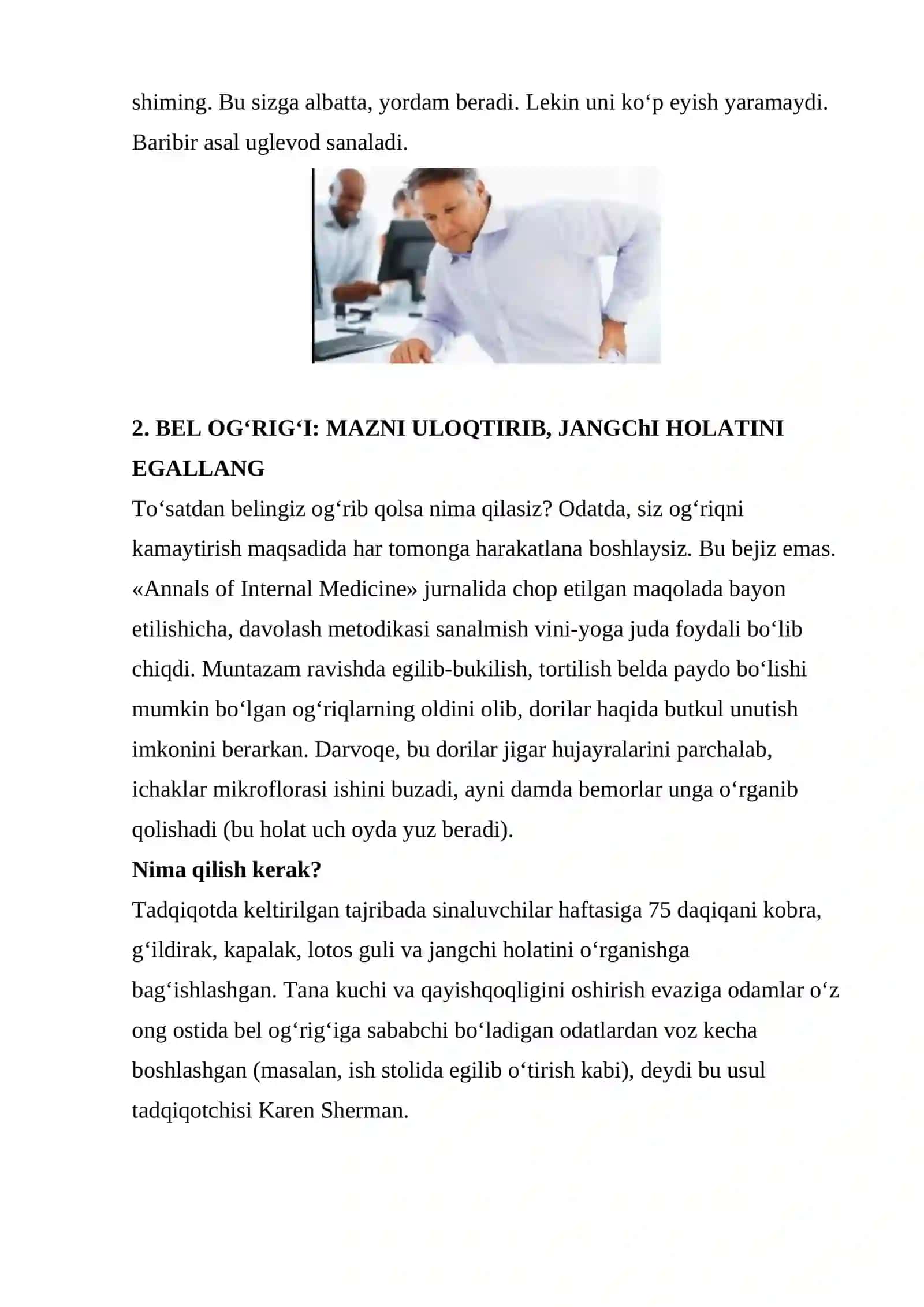 Dorisiz sog’lomlashtirish 3