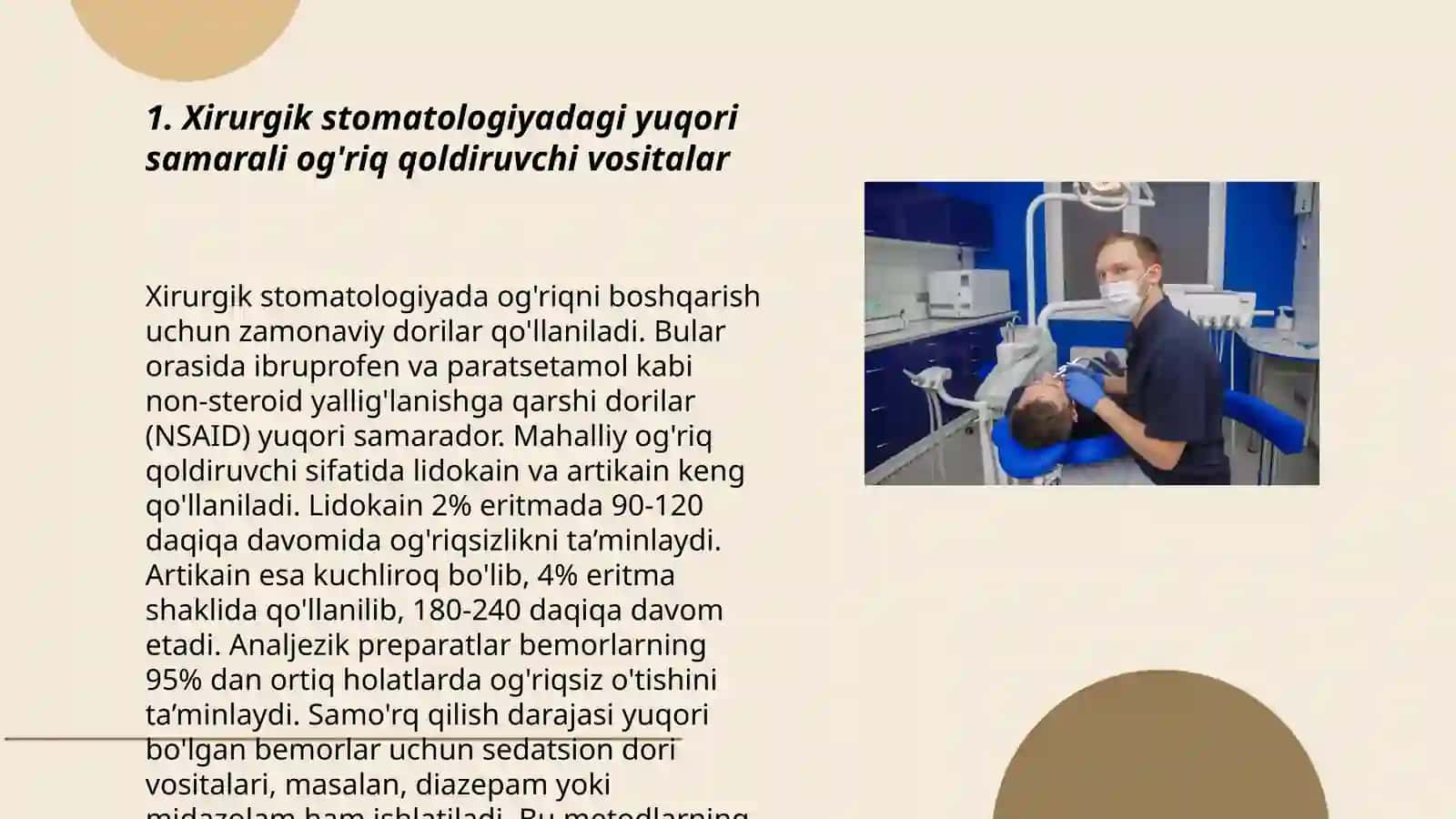 Xirurik stomatologiya polklinikalarda oģriqsizlantirish vositalari 3