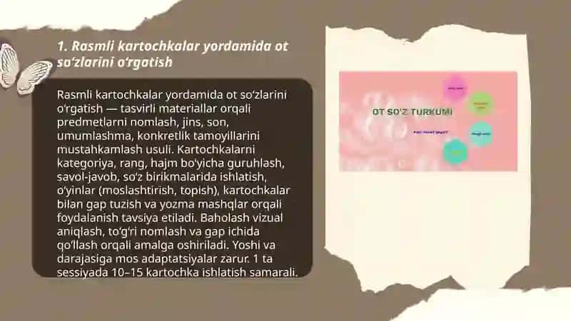 Ot so‘z turkumini o'rganishda qo'llanadigan ko‘rgazmalar 3