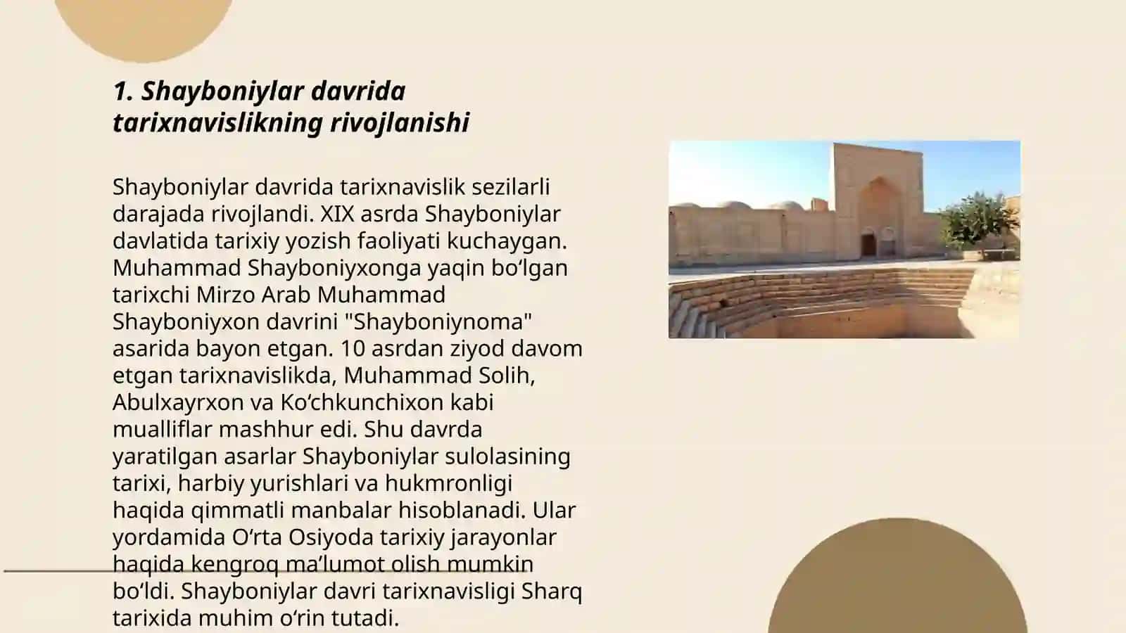 Shayboniylar va Ashtarxoniylar davrida tarixnavislik 3