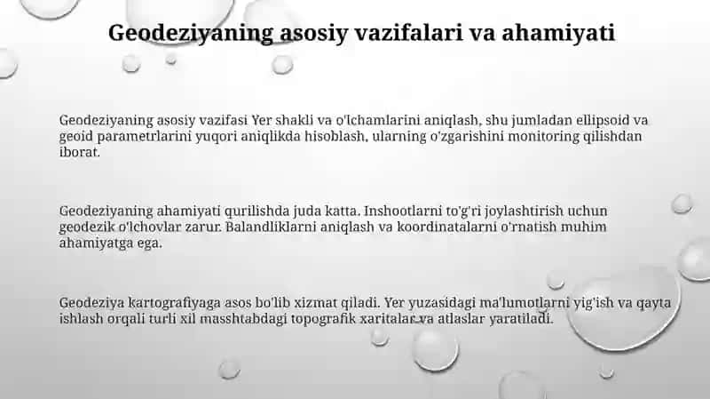 Geyodezoyaning vazifalari va ahamiyati 3