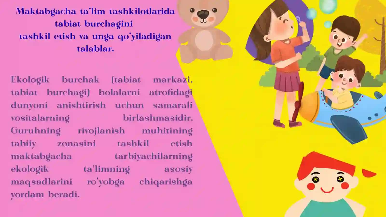 Maktabgacha TA’LIM TASHKILOTLARIDA TABIAT BURCHAGINI TASHKIL QILISH 3