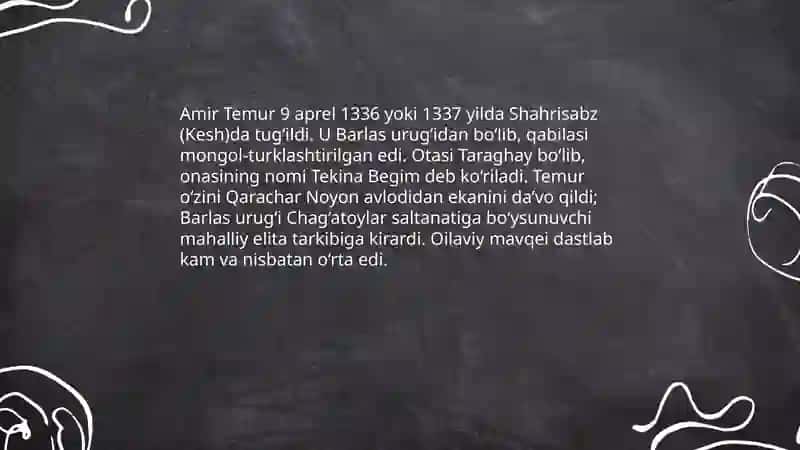 Amir Temur hayoti va ijodi 3