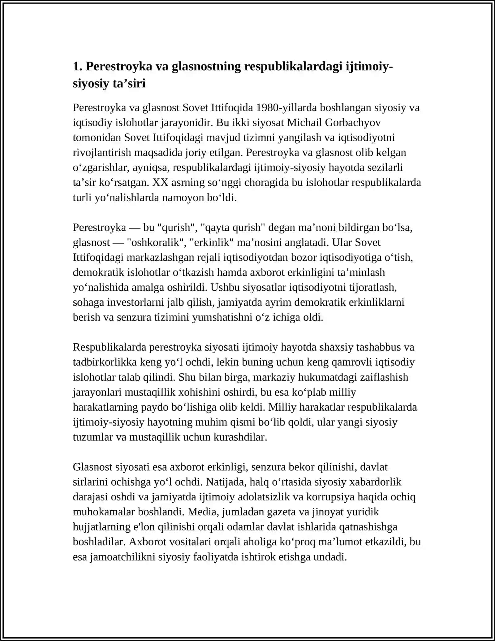 XX ASRNING SO‘NGI CHORAGIDA RESPUBLIKALARDAGI IJTIMOIY-SIYOSIY HAYOT 3
