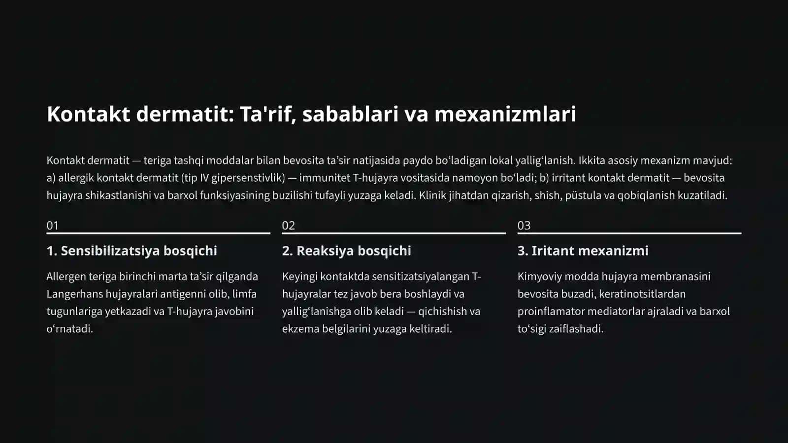 Allergik dermatitlar: Kontakt va toksik dermatit 3