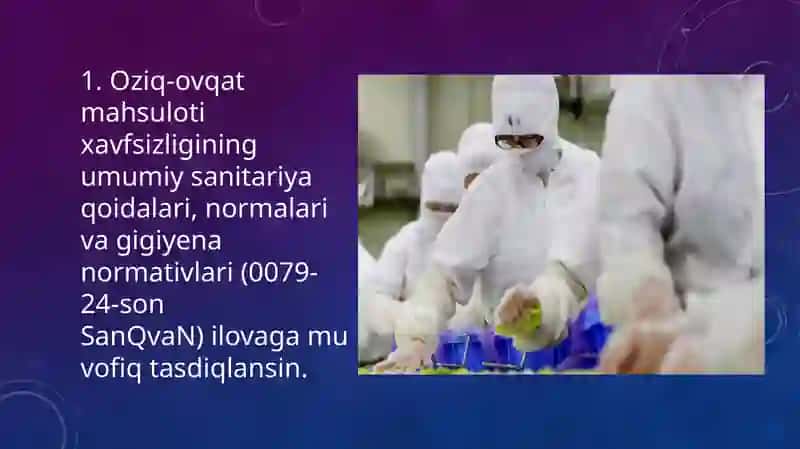 Ommaviy qirg’in qurollari qo’llanilgan sharoitda ovqat mahsulotlarini saqlash,tashish, issiq ovqatlarni tayyorlash va iste’mol qilishga bo’lgan gigiyenik talablar. Ochiq suv manbalarini sanitar tavsiflash xaritasini tuzish. 3