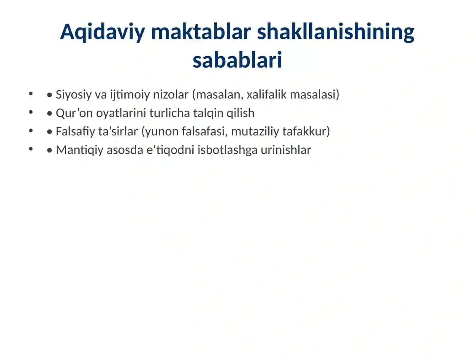 Islom dini aqidaviy maktablari 3