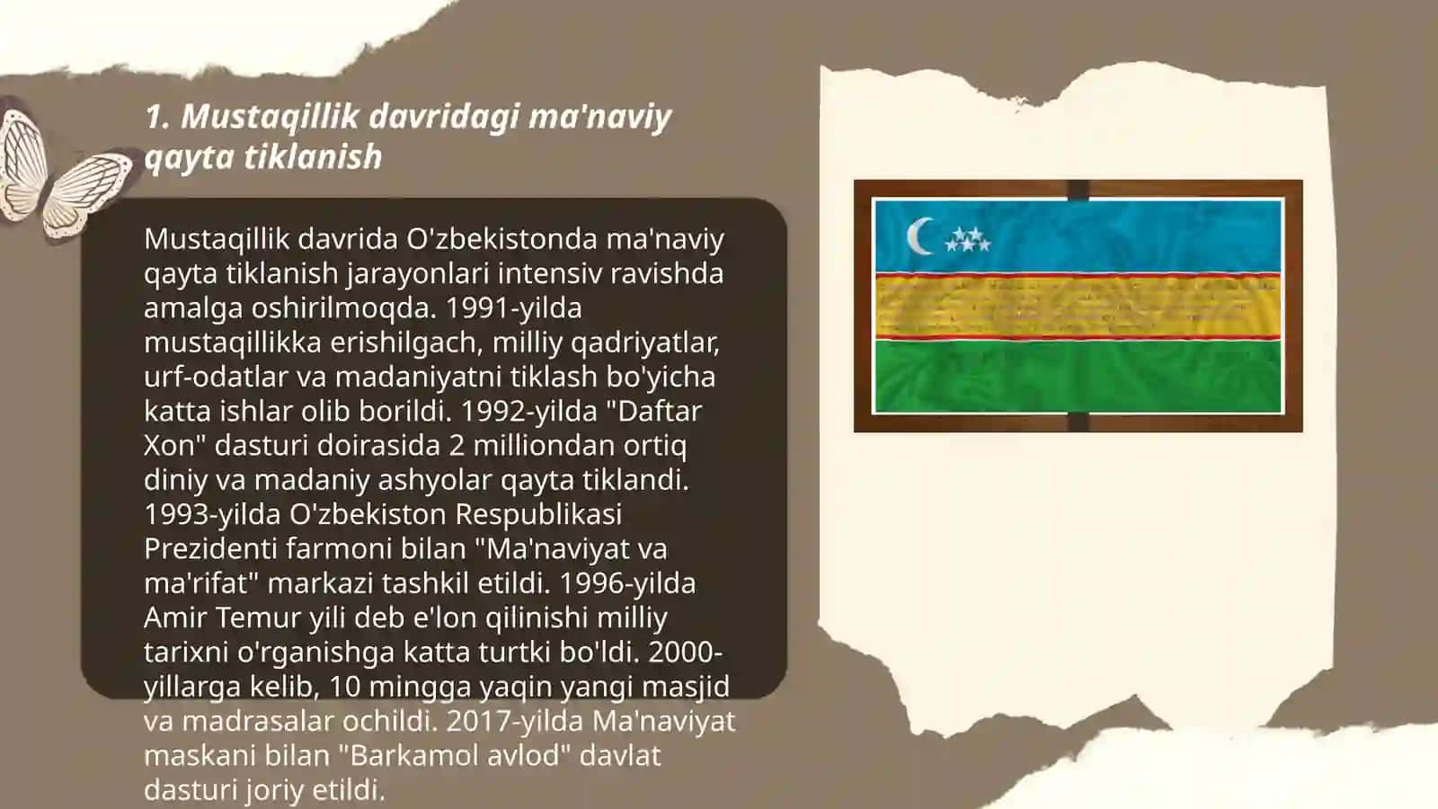 Mustaqillik Yillardagi O`zbekistondagi Ma'naviy va Madaniy Taraqqiyot 3