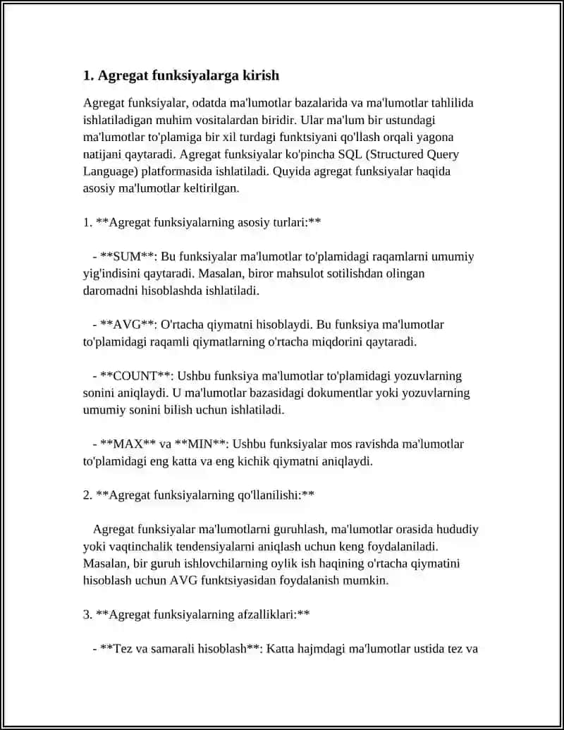 AGREGAT FUNKSIYALARDAN FOYDALANISH 3