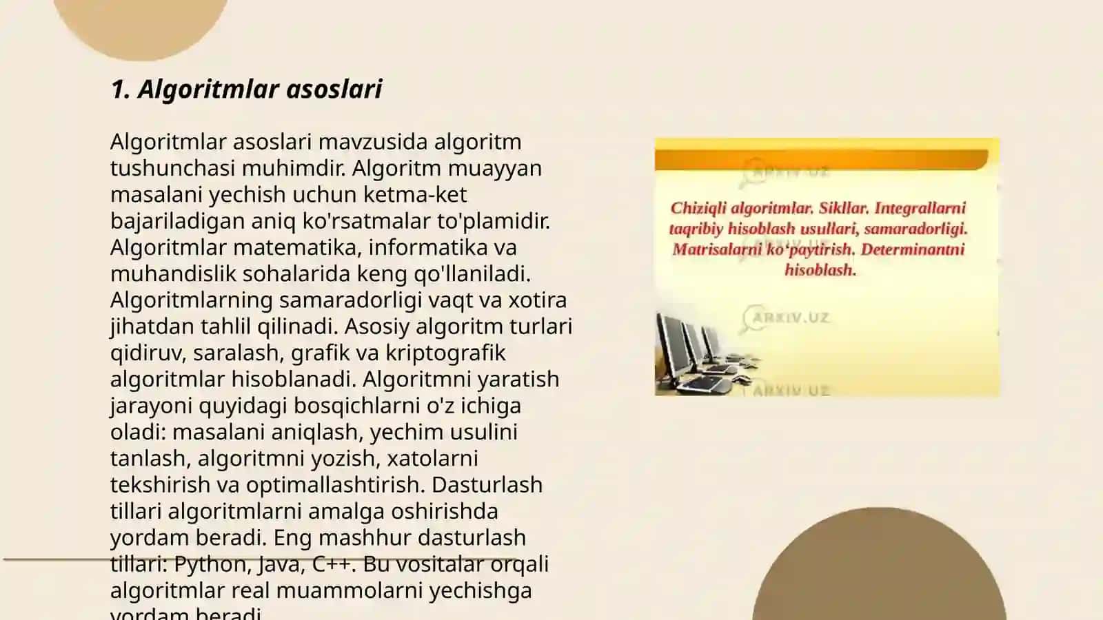 Algoritmlar kutubxonasi.Sonli hisoblash funksiyalarining kutubxonasi 3