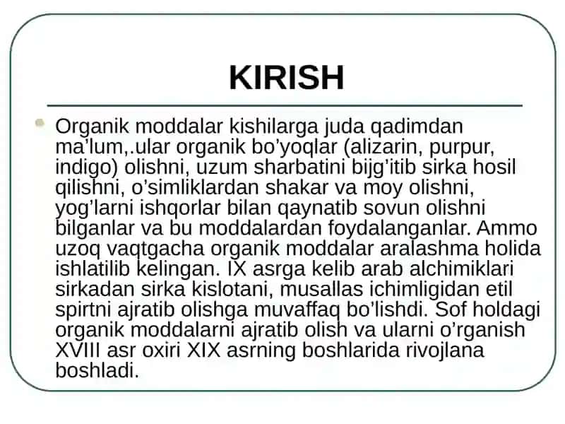 Organik kimyoning rivojlanish tarixi 3