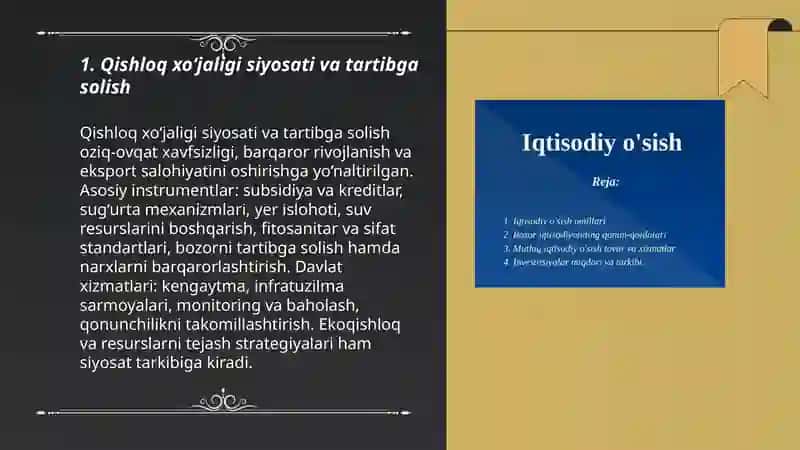 Qishloq xo‘jaligi siyosati va tartibga solish 3