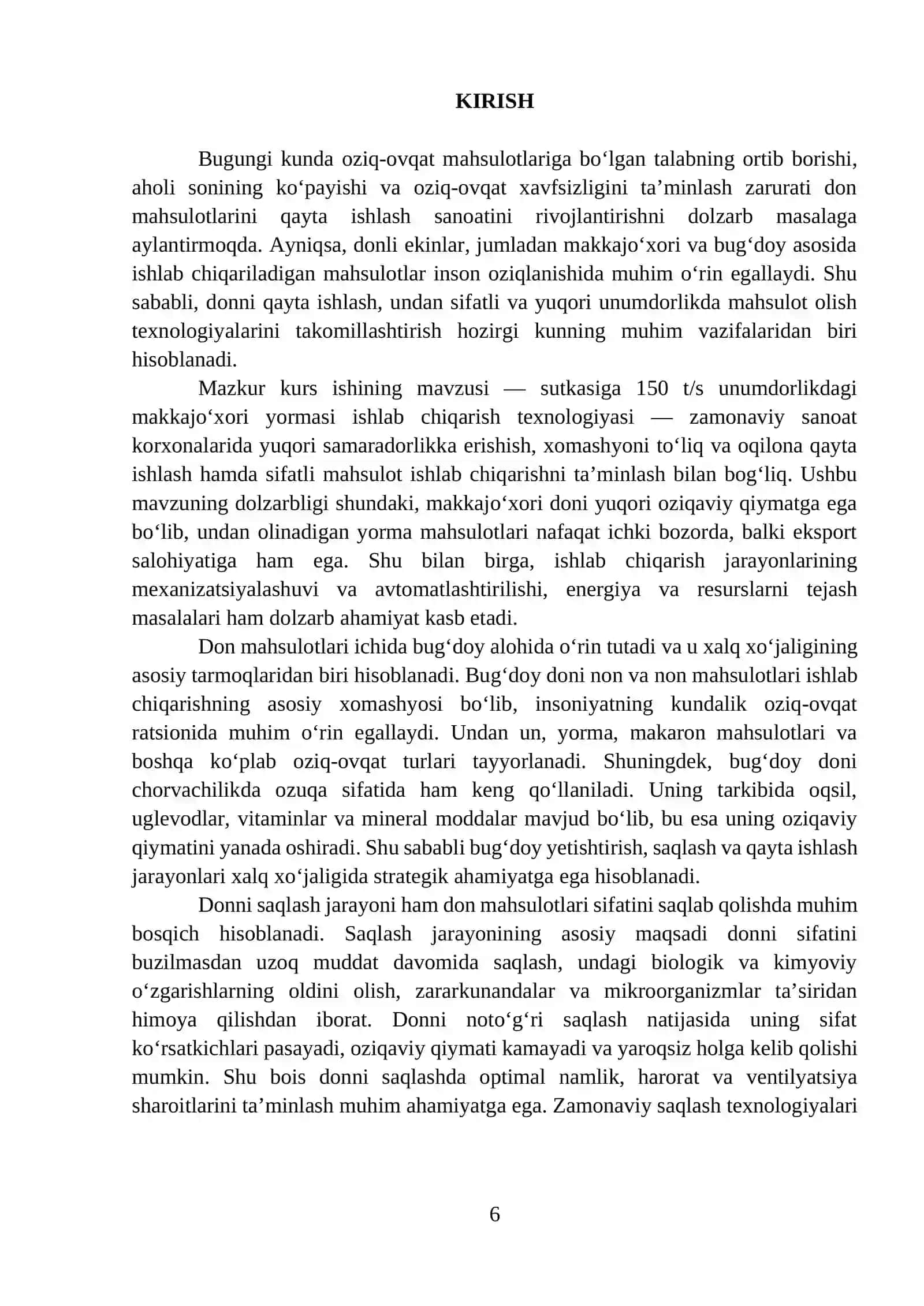 Sutkasiga 150 t/s unumdorlikdagi makkajo'xori yormasi ishlab chiqarish texnologiyasi 3